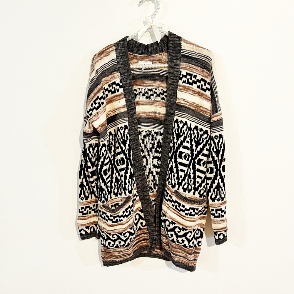 Lucky Brand Boho Open Front Long Cardigan Sweater NWT